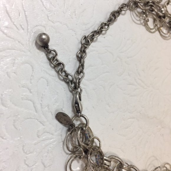 Chico's Silver Toned Fancy Chunky BOHO Gothic Adjustable Necklace 22" - Picture 8 of 10